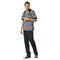 Mens Referee Costume Halloween Outfit Striped Shirt Whistle Included